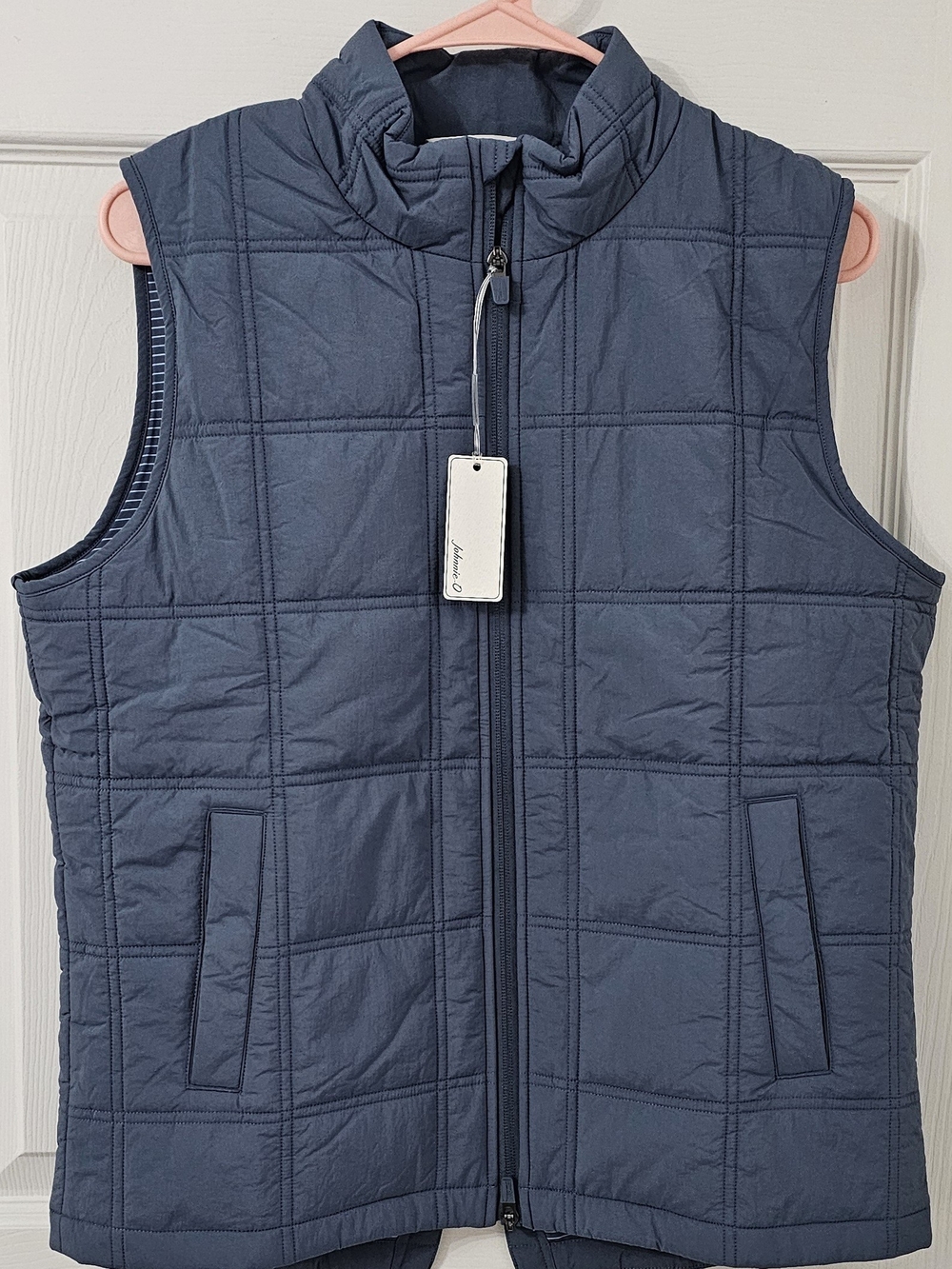 johnnie-O Womens Quilted Vest in Navy Blue